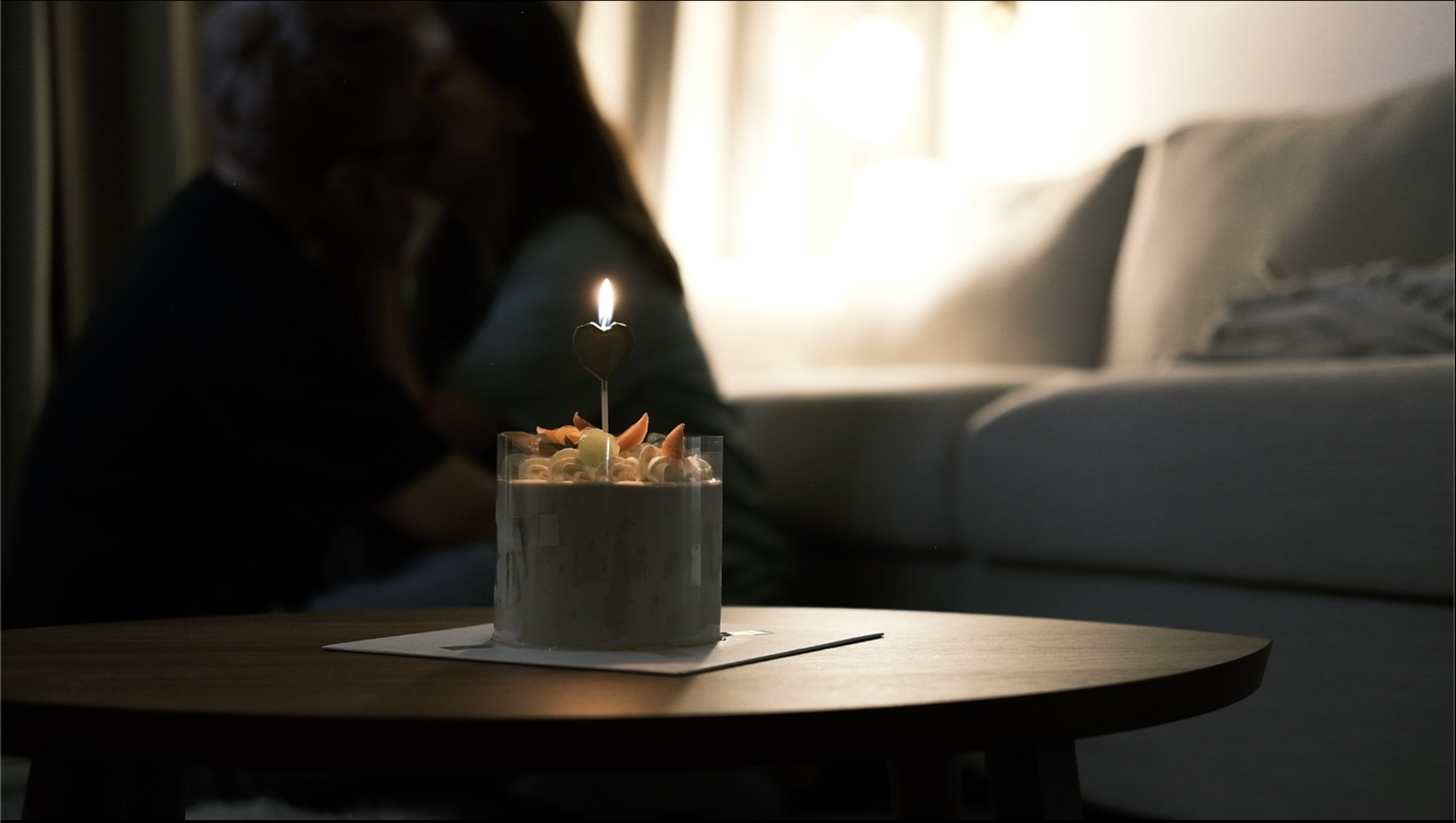 生日蛋糕上的烛光